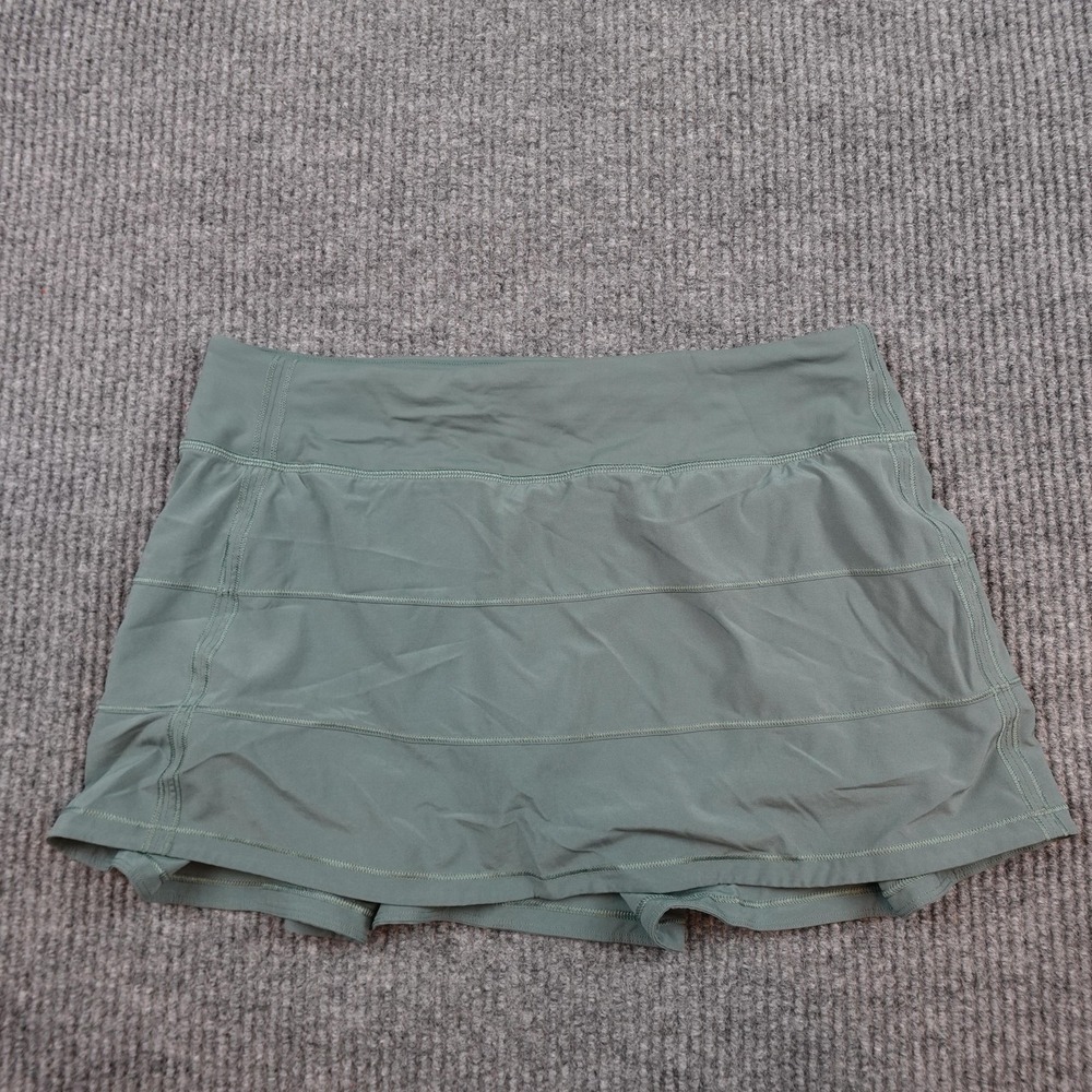 Lululemon Pace Rival Skirt Womens 8 Green Lightweight Pockets Running